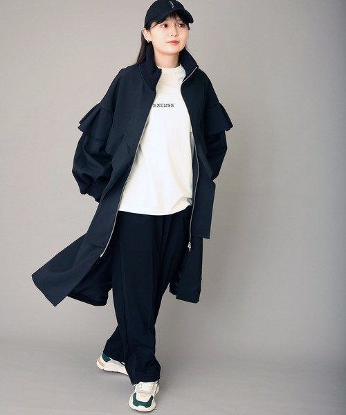 スラックス パンツ 「ZOZO別注」AVIEジャージーラインイージーパンツ レディース_12