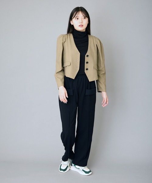 スラックス パンツ 「ZOZO別注」AVIEジャージーラインイージーパンツ レディース_7