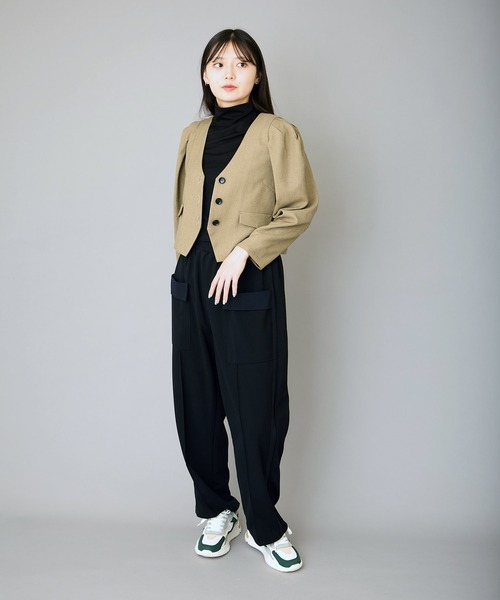 スラックス パンツ 「ZOZO別注」AVIEジャージーラインイージーパンツ レディース_8