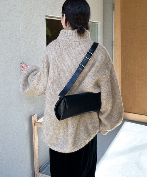 セブンテンバイミホカワヒト ボリュームスリーブニット セーター プルオーバー S セール】【累計販売枚数1万枚突破！】7G ボトルネックボリューム