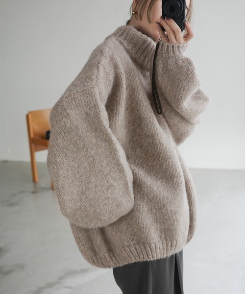 【期間限定お値下げ】ロージーモンスター ボリュームスリーブニットJK 新品未使用 ニット セーター ローゲージハイネックオーバーボリューム