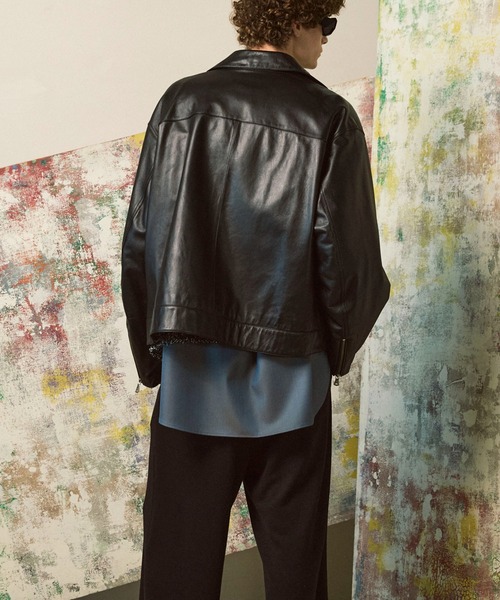 メゾンスペシャル シープレザープライムオーバーシングルライダージャケット UNISEX》Sheep Leather Single Riders Collared Jacket/シープ