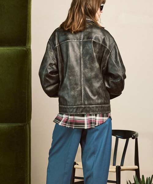ジャケット・アウター Sheep Leather Rider Collared Jacket UNISEX》Sheep Leather Single Riders Collared Jacket/シープ