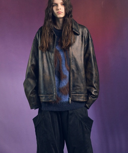 美品♥羊革♥レザー ブルーフォクス♥ジャケット MAISON SPECIAL 革ジャン ライダース 「UNISEX」Sheep Leather