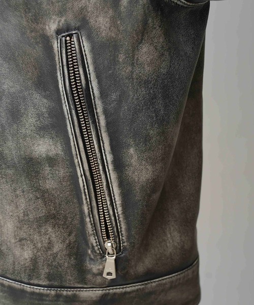 ジャケット・アウター Magine SHEEP LEATHER ZIP SINGLE RIDERS J MAISON SPECIAL 革ジャン ライダース 「UNISEX」Sheep Leather