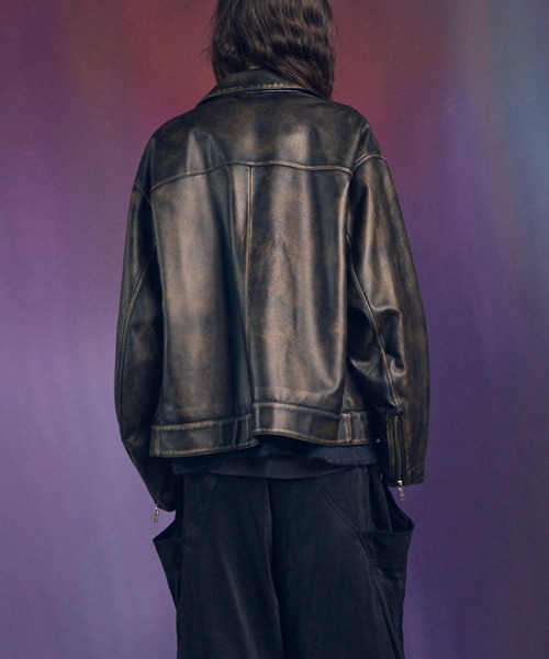 ジャケット・アウター Magine SHEEP LEATHER ZIP SINGLE RIDERS J MAISON SPECIAL 革ジャン ライダース 「UNISEX」Sheep Leather