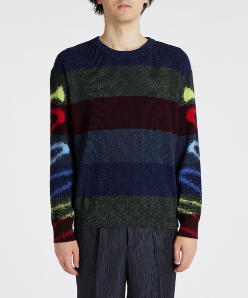 PS Paul Smith セーター ニット ネオンボーダーニット / 242414 982Y 