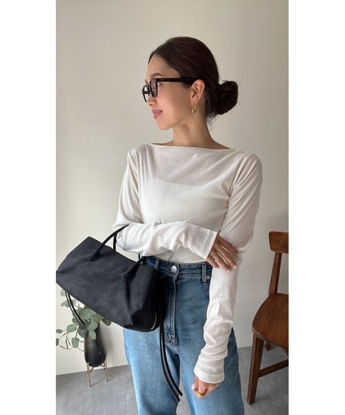 トップス Bonjour Bonjour Sagan tシャツ 前後2WAYシアーベロアトップス
