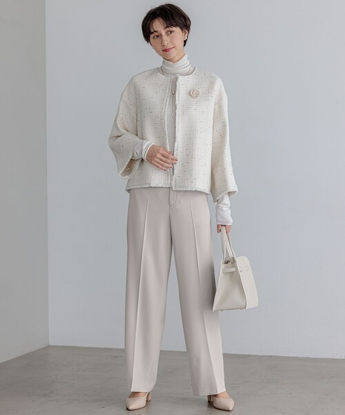 23区 ジャケット ノーカラージャケット GIOLICA ノーカラー ツイード