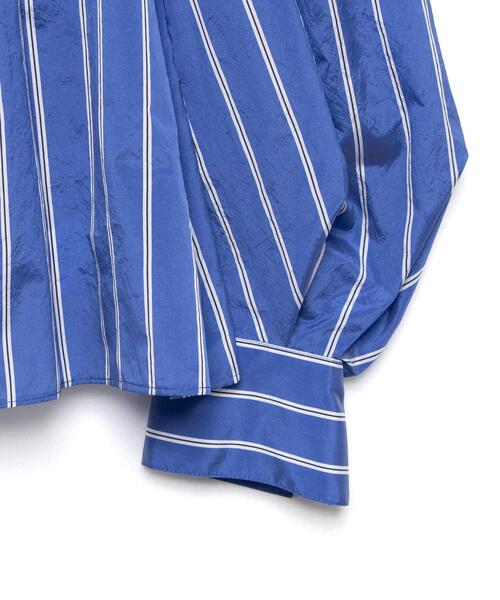 ブラウス シャツ FABRICAスタンドカラーフレアブラウス レディース LANVIN en Bleu ブラウス シャツ FABRICAスタンドカラーフレア