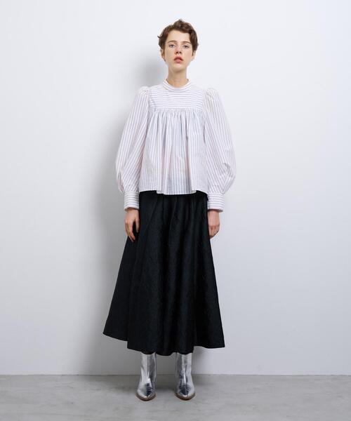 LANVIN en Bleu ブラウス シャツ FABRICAスタンドカラーフレア