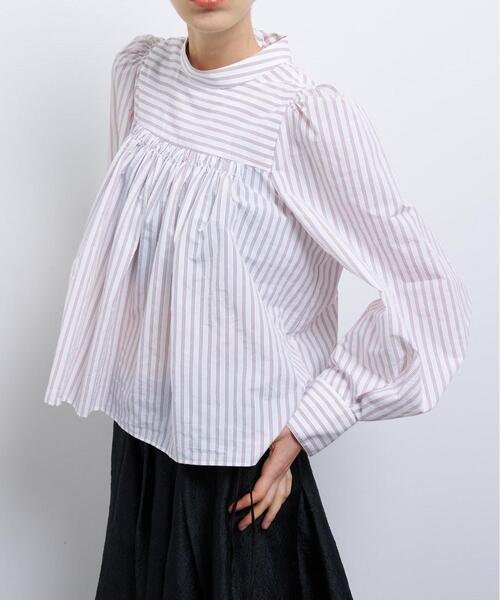 LANVIN en Bleu ブラウス シャツ FABRICAスタンドカラーフレア