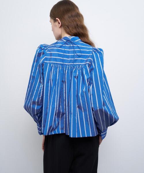 LANVIN en Bleu ブラウス シャツ FABRICAスタンドカラーフレア