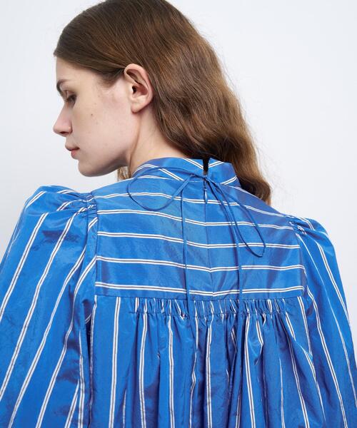 ブラウス シャツ FABRICAスタンドカラーフレアブラウス レディース FABRICAスタンドカラーフレアブラウス | LANVIN en Bleu
