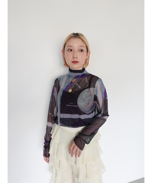 sahara（サハラ） tシャツ High Neck Sheer Top Astronomy /ハイネック