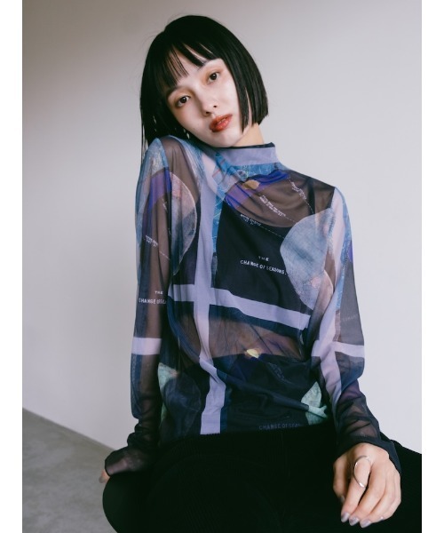 sahara(サハラ) tシャツ High Neck Sheer Top Astronomy /ハイネック sahara(サハラ) tシャツ High Neck Sheer Top Astronomy /ハイネック