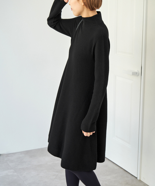 Spick＆Span ワンピース ガーター編フレアチュニックワンピース  