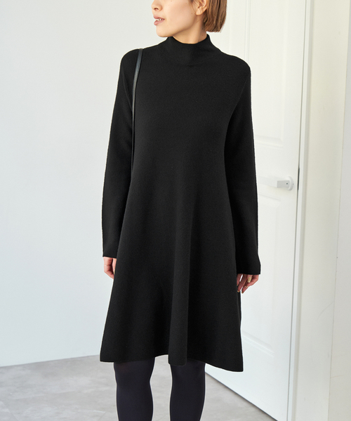 直営店に限定 Spick＆Span ガーター編フレアチュニックワンピース ワンピース チュニック