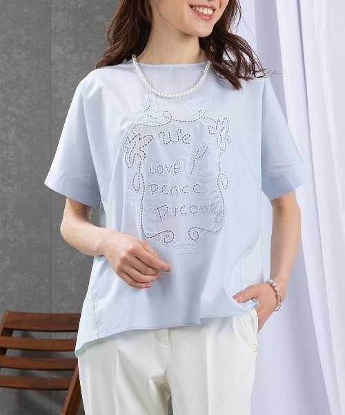tシャツ カットワーク刺繍冷感Ｔシャツ レディース
