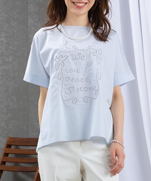 STUDIO PICONE（スタジオピッコーネ） tシャツ 半袖 カットワーク刺繍