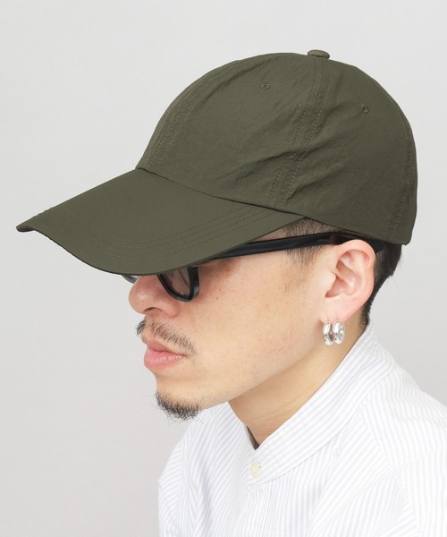 A.M.S. キャップ 帽子 ワッシャーナイロン ロングビル キャップ つば長