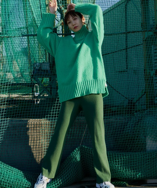 「Auntie Rosa Holiday」 タートルネックニット FREE ライトブルー レディース_画像2