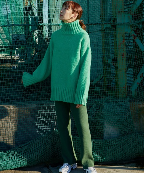 「Auntie Rosa Holiday」 タートルネックニット FREE ライトブルー レディース_画像3