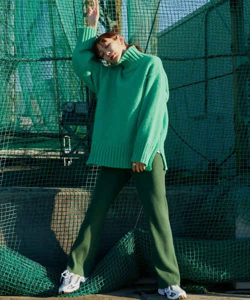 「Auntie Rosa Holiday」 タートルネックニット FREE ライトブルー レディース_画像4