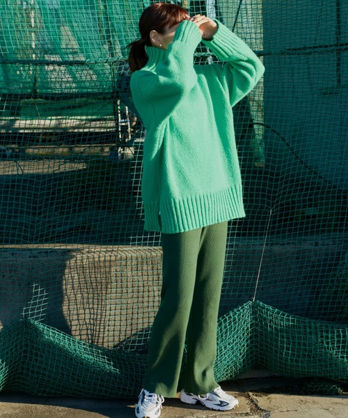 「Auntie Rosa Holiday」 タートルネックニット FREE ライトブルー レディース_画像6