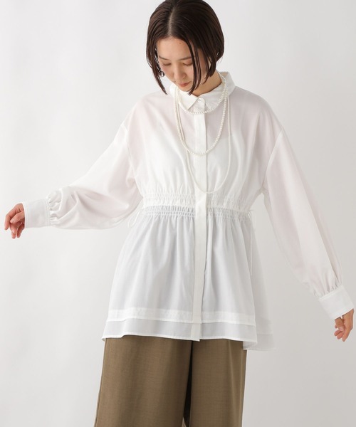 LEPSIM ブラウス シャツ ウエストシャーリング長袖ブラウス 322289