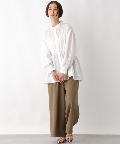 LEPSIM ブラウス シャツ ウエストシャーリング長袖ブラウス 322289