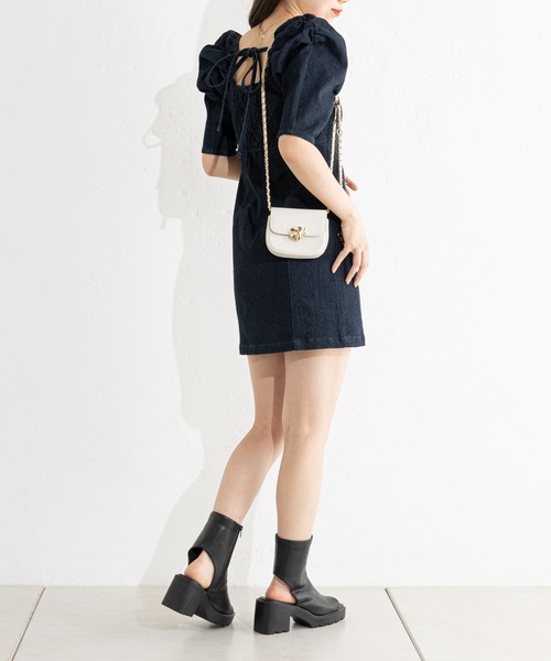 「Chico」 半袖ワンピース FREE ブラック レディース_画像4