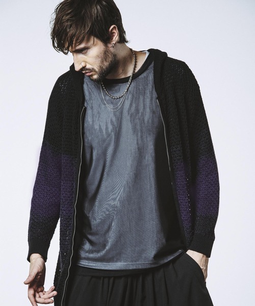 NO ID.（ノーアイディー） パーカー 「NO ID.」Changing Sheer Knit