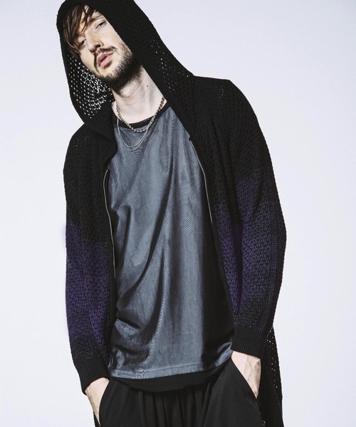 NO ID.（ノーアイディー） パーカー 「NO ID.」Changing Sheer Knit