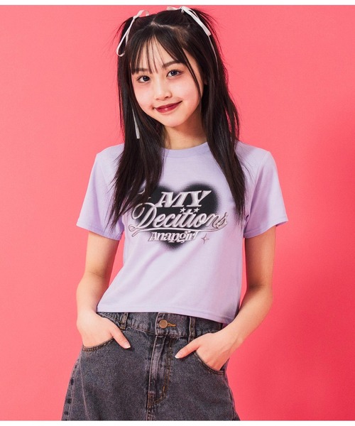 ANAP GiRL（アナップガール） tシャツ 3Dロゴ Tシャツ キッズ 子供服 