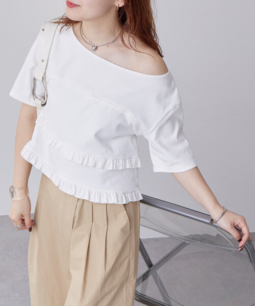 mystic（ミスティック） tシャツ レイヤードフリルTシャツ レディース
