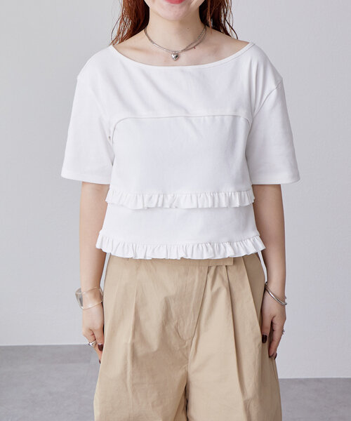 mystic（ミスティック） tシャツ レイヤードフリルTシャツ レディース
