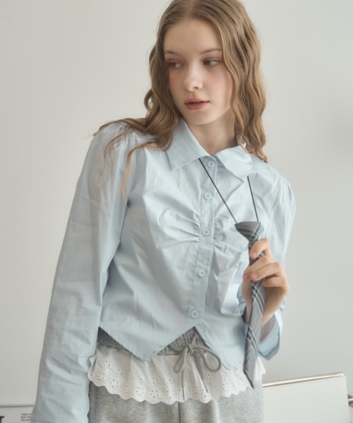 ブラウス シャツ ネクタイ付きシャツ / Shirt with Tie レディース Birthday room ブラウス シャツ ネクタイ付きシャツ/shirt with