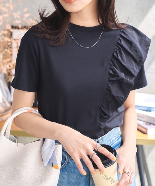 アシンメトリー Tシャツ フリル 半袖 楽天市場】【7/16！クーポンで2,340円】 フリル アシンメトリー