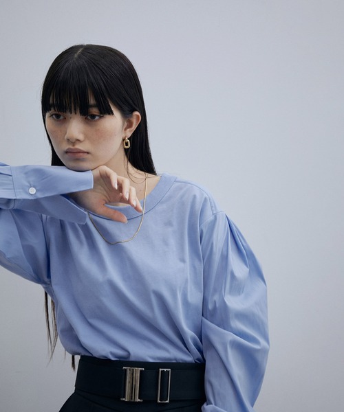 「ADAM ET ROPE'」 長袖シャツ FREE サックスブルー レディース ADAM ET ROPE' 「ADAM ROPE'」 長袖カットソー FREE サックス