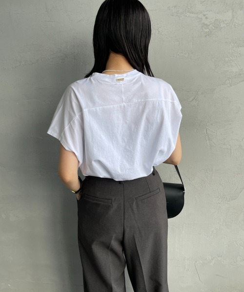 tシャツ 「MICA＆DEAL/マイカアンドディール」 別注 CHNO フレンチスリーブロゴプリントTシャツ レディース MICA&DEAL tシャツ 「MICA＆DEAL/マイカアンドディール」 別注