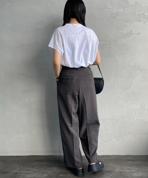 tシャツ 「MICA＆DEAL/マイカアンドディール」 別注 CHNO フレンチスリーブロゴプリントTシャツ レディース MICA&DEAL tシャツ 「MICA＆DEAL/マイカアンドディール」 別注