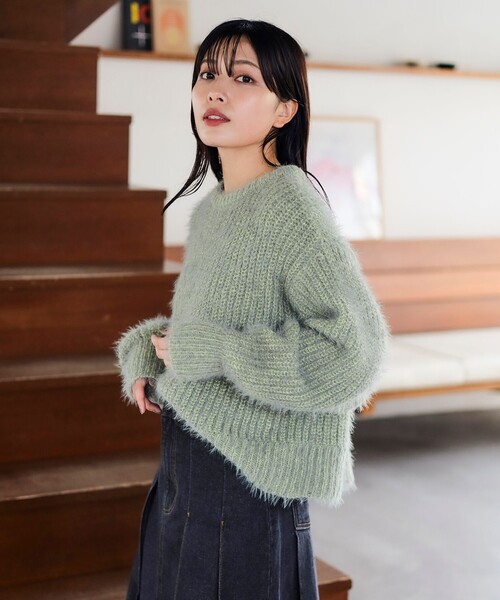 BEAMS HEART（ビームス ハート） ニット セーター 配色 シャギー