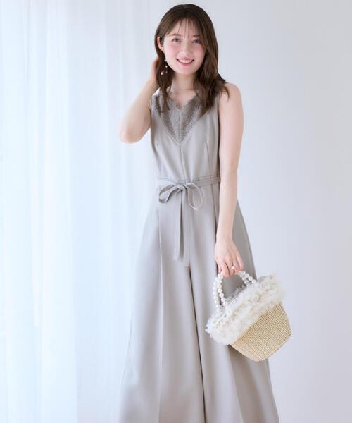 【最終値下げ】レース ブラック オールインワン 試着対象】atelier SOMETHING LACE UP SALOPETTE/レースアップ