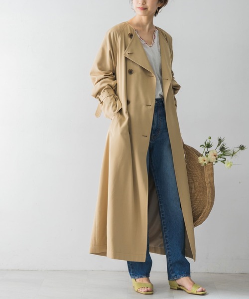 URBAN RESEARCH ノーカラーコート　ベージュ URBAN RESEARCH 「URBAN RESEARCH」 ノーカラーコート 38
