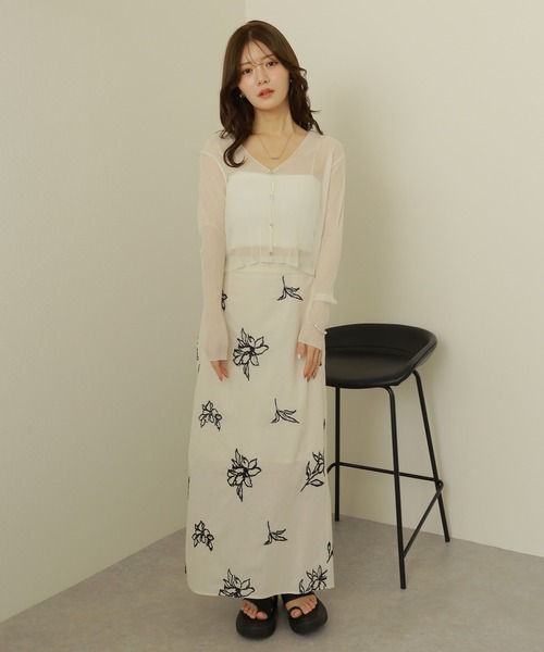 Cotton Sheer Vネック カーディガン plage（プラージュ）の「SHEER Vネック カーディガン（カーディガン