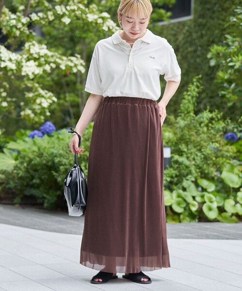 coen（コーエン） ロング スカート 夏 シアープリーツナロースカート