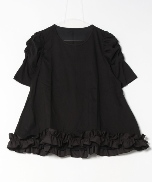 each alchemist tシャツ 裾フリルギャザースリーブプルオーバー