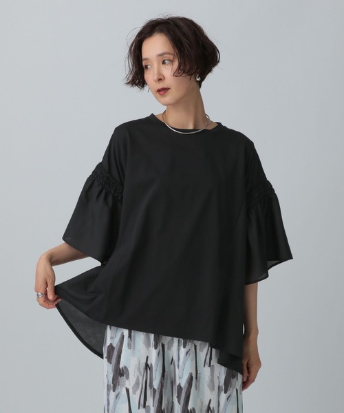 LEPSIM（レプシィム） tシャツ 異素材フリルチュニック 242848