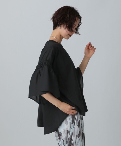 LEPSIM（レプシィム） tシャツ 異素材フリルチュニック 242848